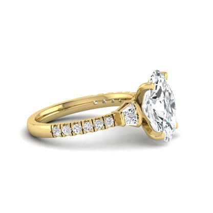 Princess Cluster Prong Set Lab Grown Diamond Engagement Ring