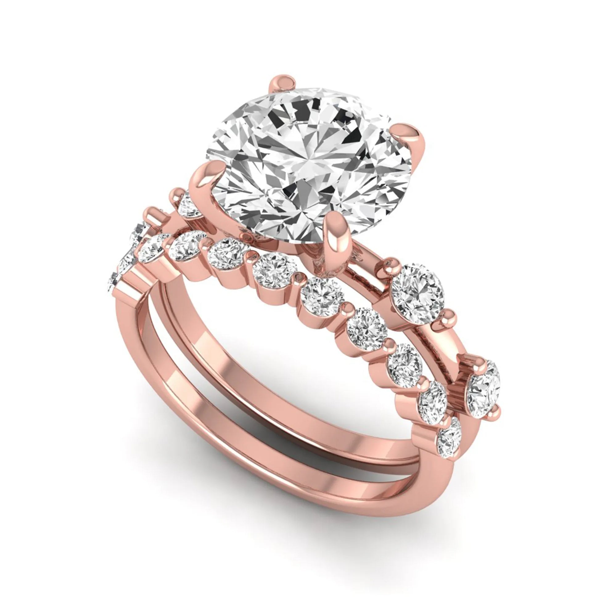 Princess Cluster Prong Set Lab Grown Diamond Engagement Ring