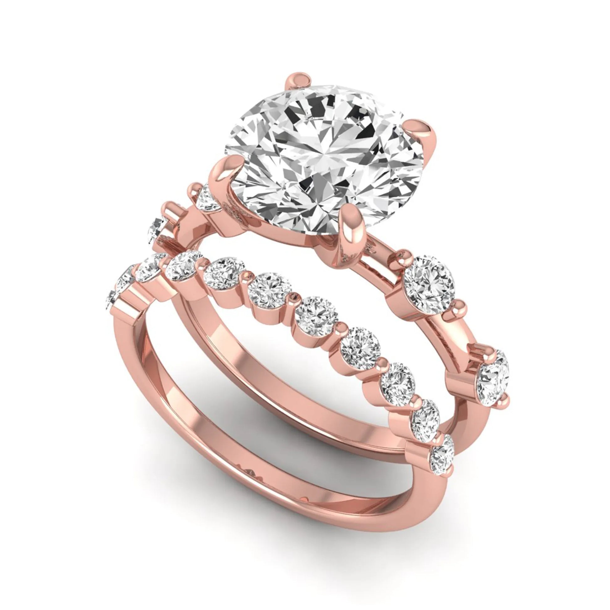Princess Cluster Prong Set Lab Grown Diamond Engagement Ring