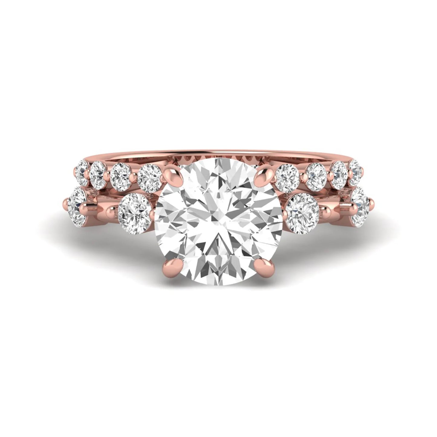 Princess Cluster Prong Set Lab Grown Diamond Engagement Ring