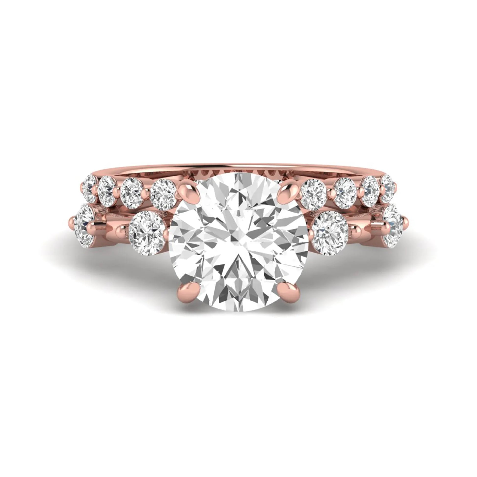Princess Cluster Prong Set Lab Grown Diamond Engagement Ring