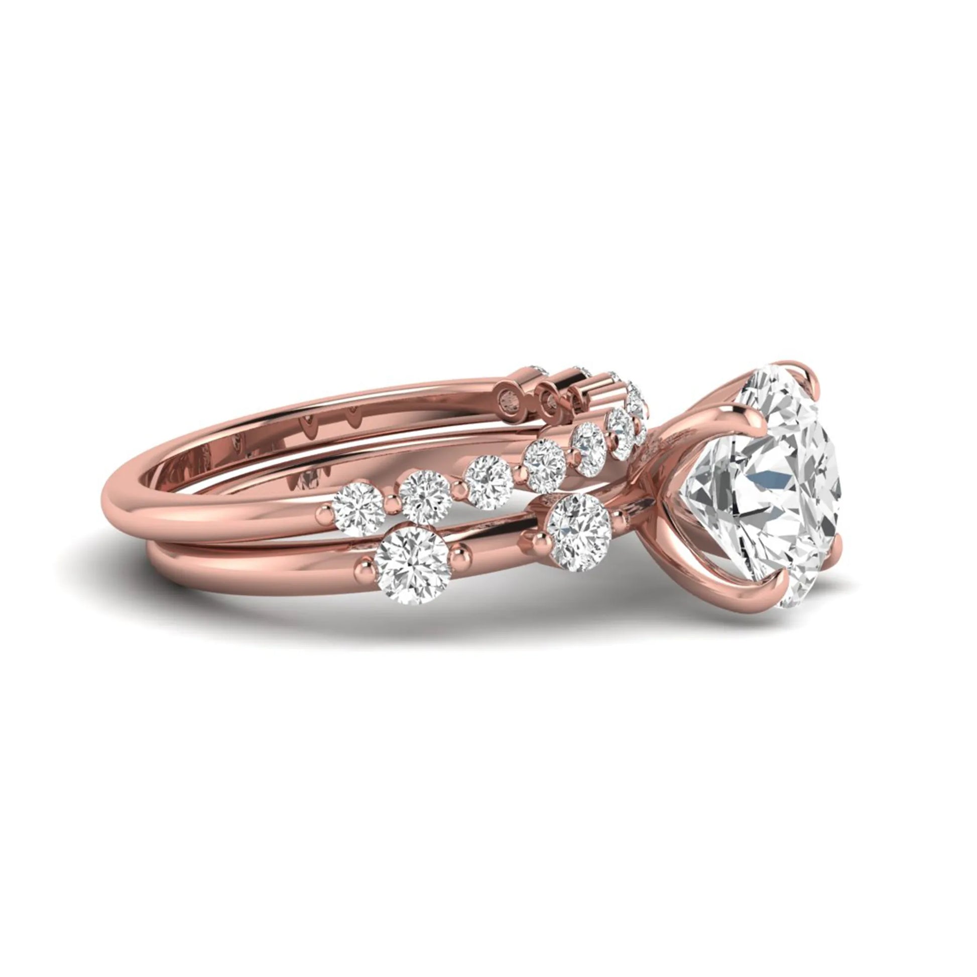 Princess Cluster Prong Set Lab Grown Diamond Engagement Ring