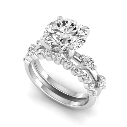 Princess Cluster Prong Set Lab Grown Diamond Engagement Ring