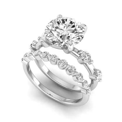 Princess Cluster Prong Set Lab Grown Diamond Engagement Ring