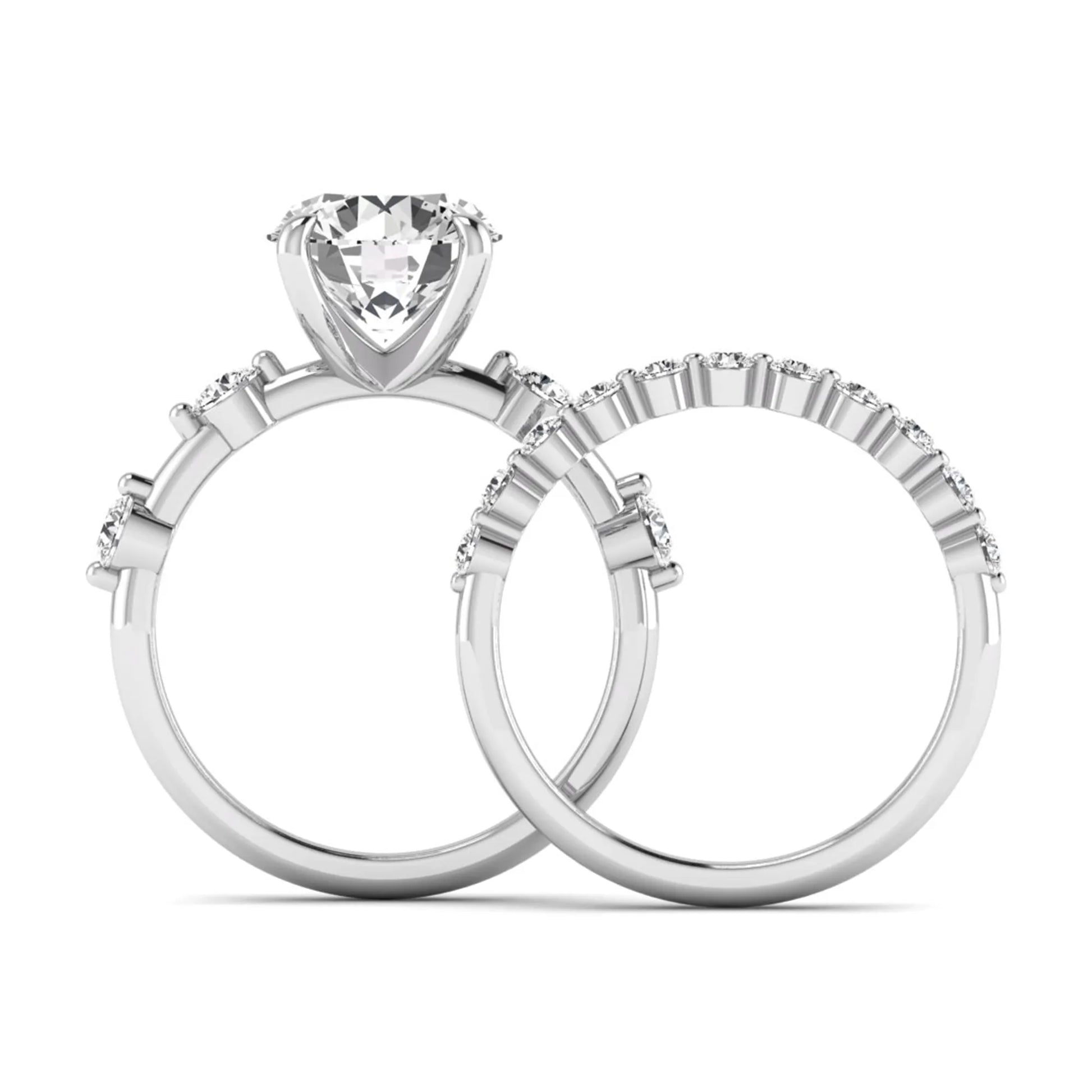 Princess Cluster Prong Set Lab Grown Diamond Engagement Ring