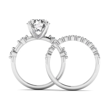Princess Cluster Prong Set Lab Grown Diamond Engagement Ring