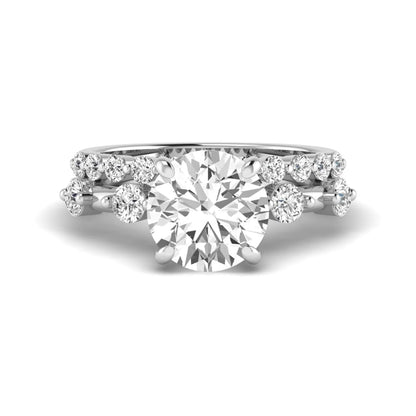 Princess Cluster Prong Set Lab Grown Diamond Engagement Ring