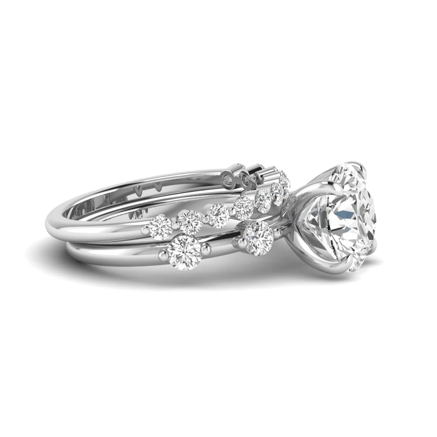 Princess Cluster Prong Set Lab Grown Diamond Engagement Ring
