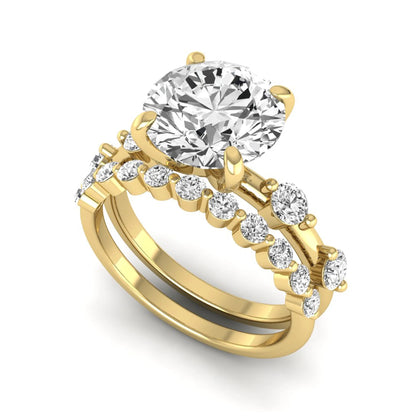 Princess Cluster Prong Set Lab Grown Diamond Engagement Ring