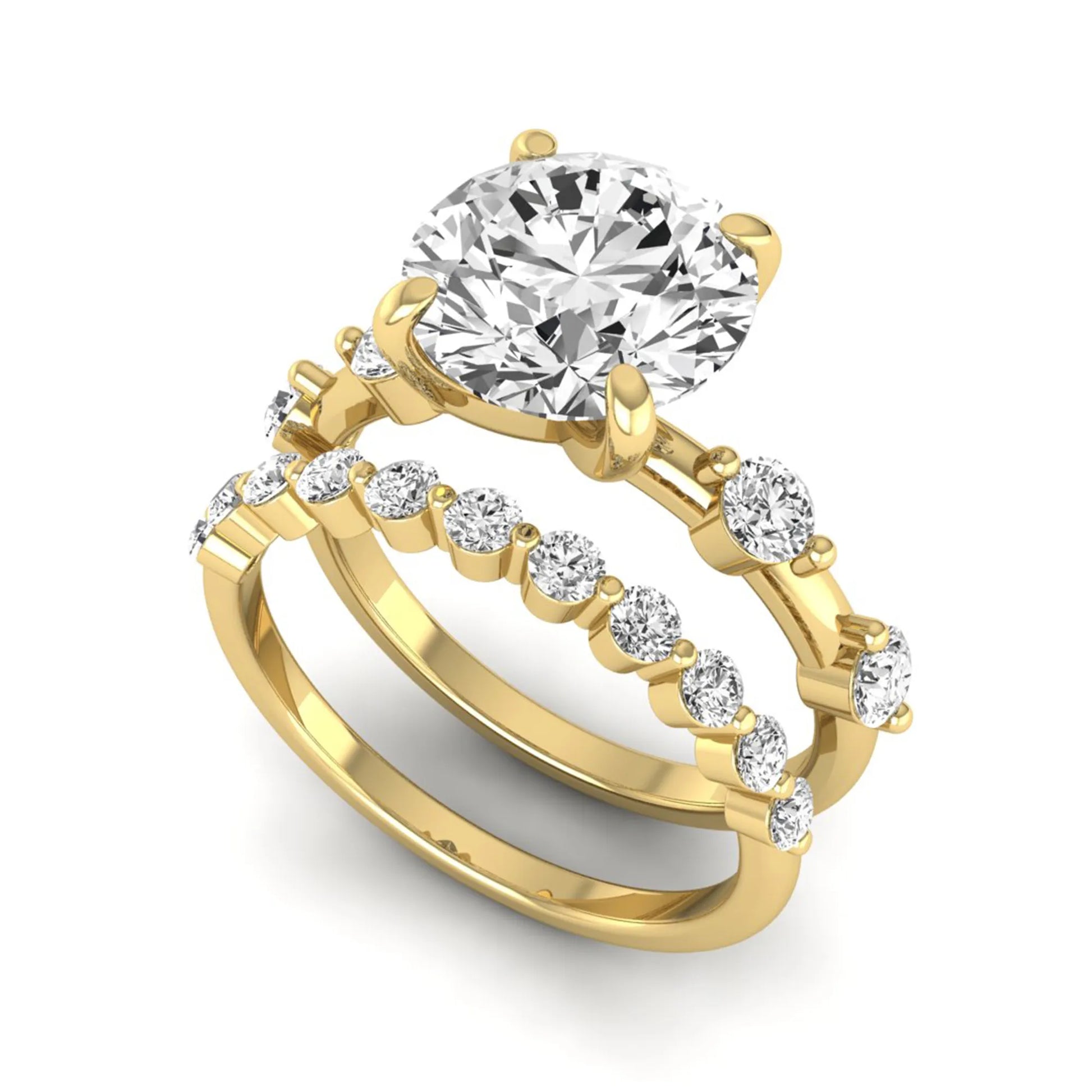 Princess Cluster Prong Set Lab Grown Diamond Engagement Ring