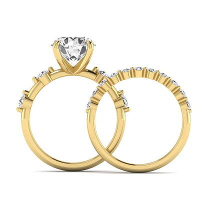 Princess Cluster Prong Set Lab Grown Diamond Engagement Ring