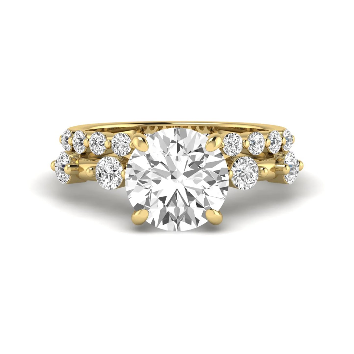Princess Cluster Prong Set Lab Grown Diamond Engagement Ring