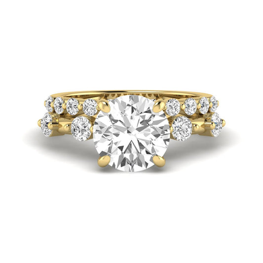 Princess Cluster Prong Set Lab Grown Diamond Engagement Ring