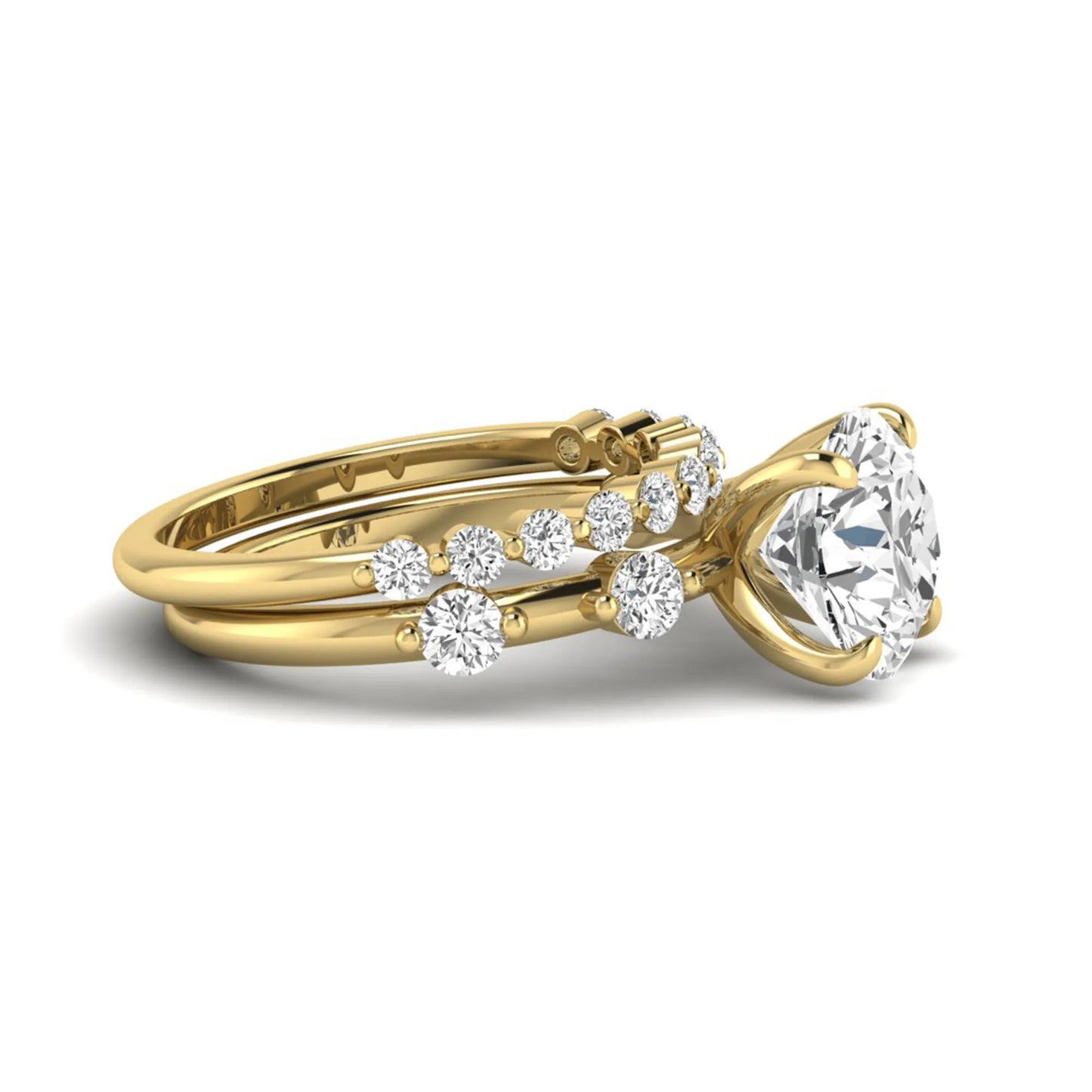 Princess Cluster Prong Set Lab Grown Diamond Engagement Ring