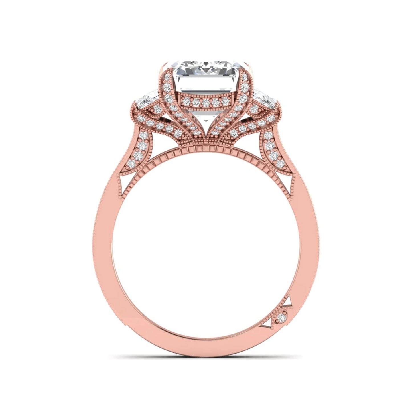 Princess Cluster Prong Set Lab Grown Diamond Engagement Ring
