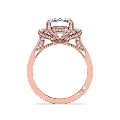 Princess Cluster Prong Set Lab Grown Diamond Engagement Ring