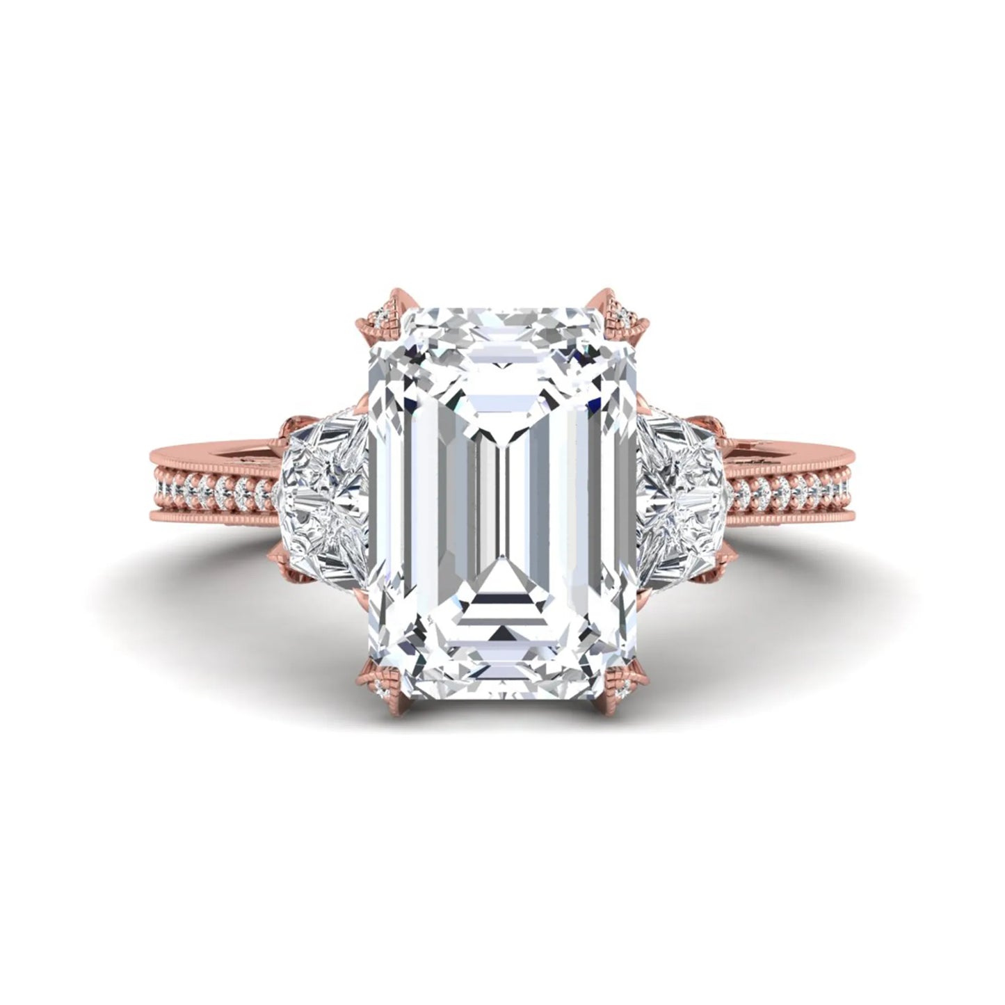 Princess Cluster Prong Set Lab Grown Diamond Engagement Ring
