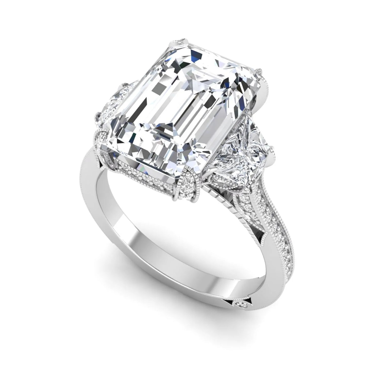 Princess Cluster Prong Set Lab Grown Diamond Engagement Ring