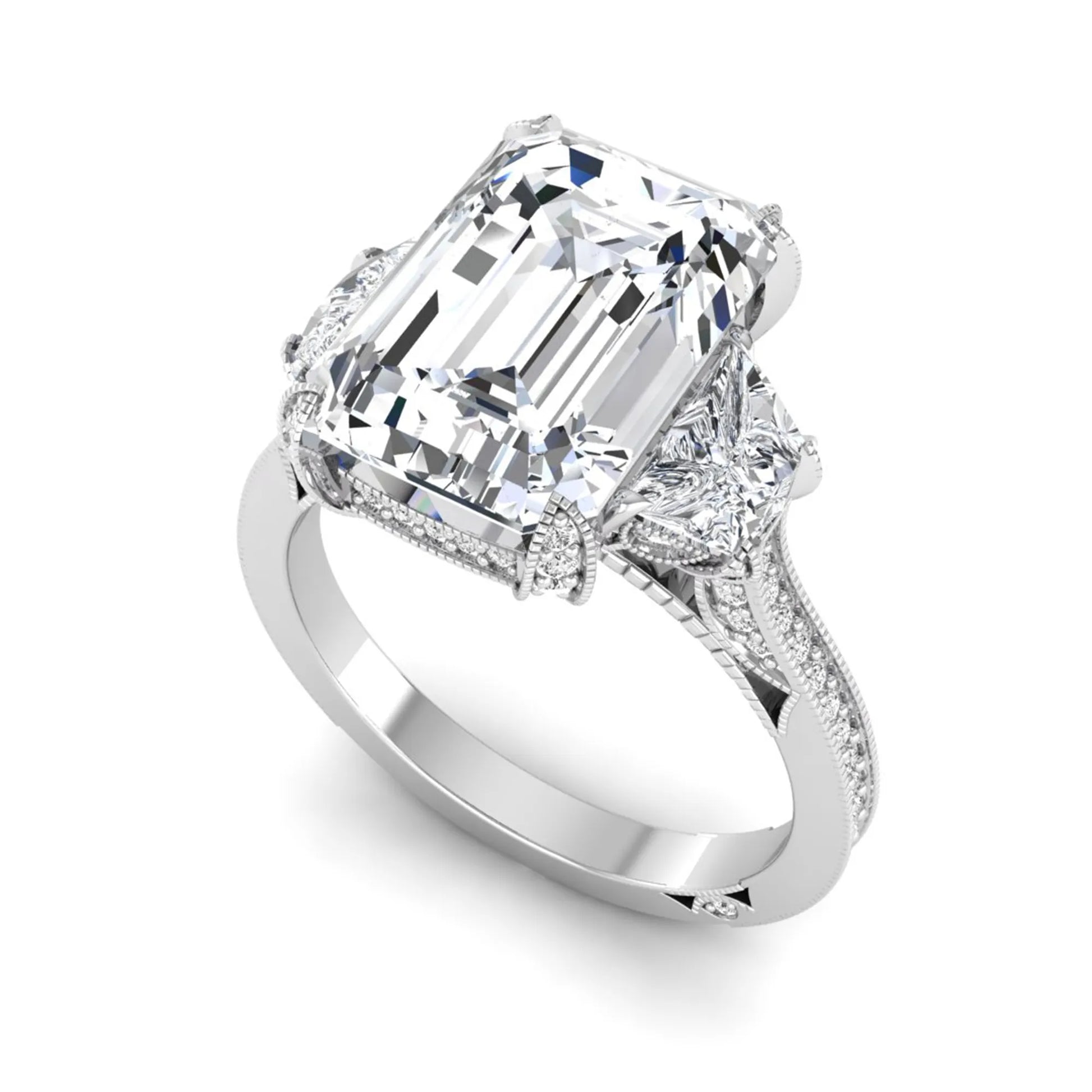 Princess Cluster Prong Set Lab Grown Diamond Engagement Ring
