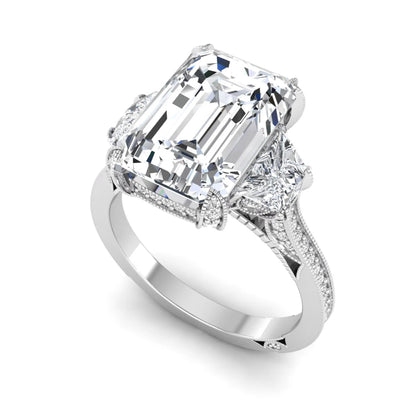 Princess Cluster Prong Set Lab Grown Diamond Engagement Ring