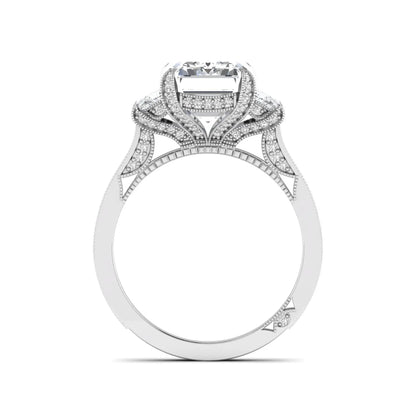 Princess Cluster Prong Set Lab Grown Diamond Engagement Ring