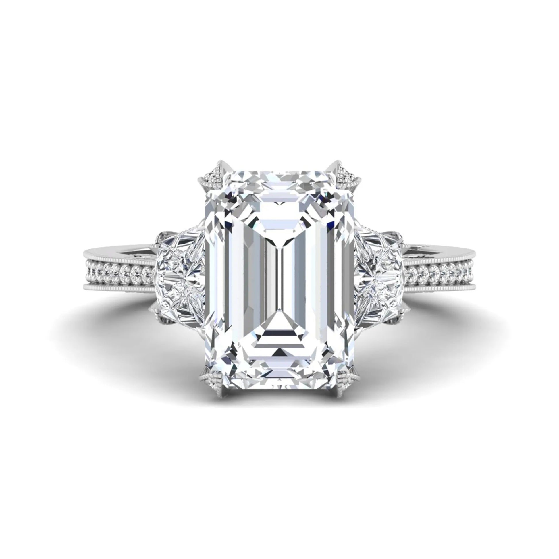 Princess Cluster Prong Set Lab Grown Diamond Engagement Ring