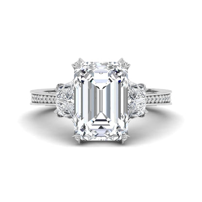 Princess Cluster Prong Set Lab Grown Diamond Engagement Ring