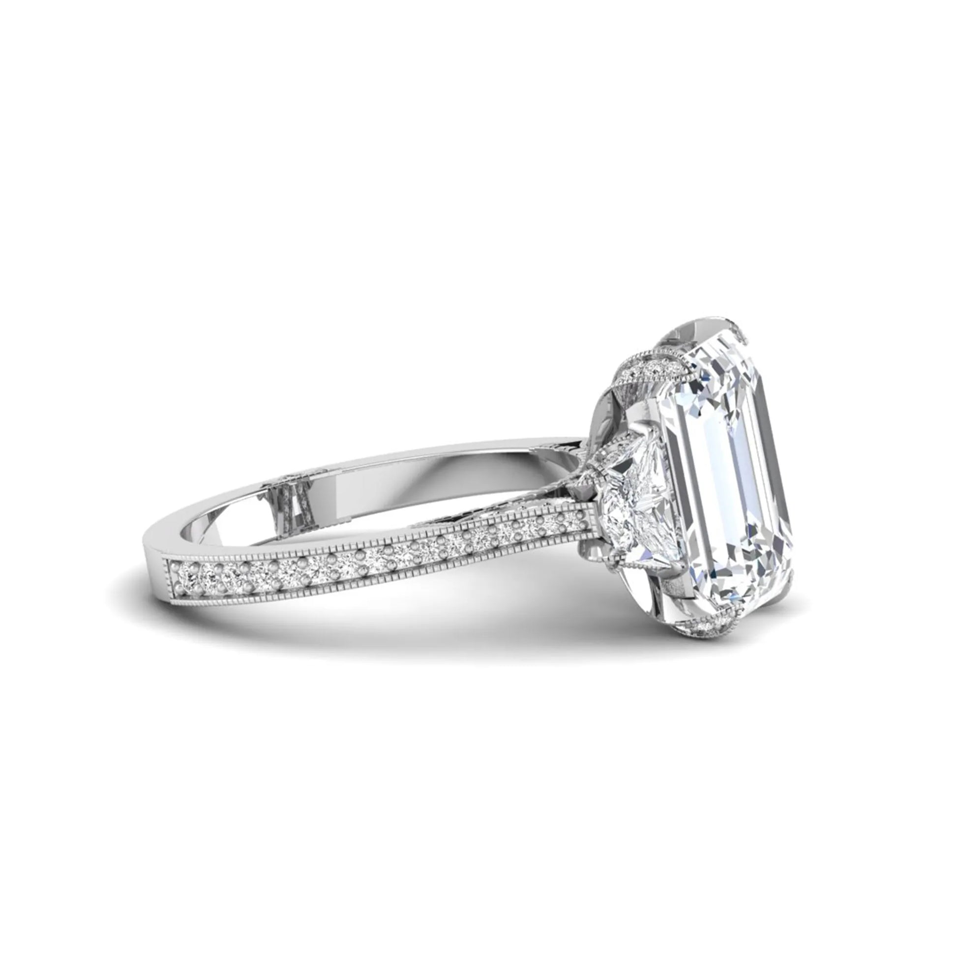 Princess Cluster Prong Set Lab Grown Diamond Engagement Ring