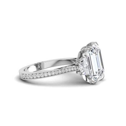 Princess Cluster Prong Set Lab Grown Diamond Engagement Ring