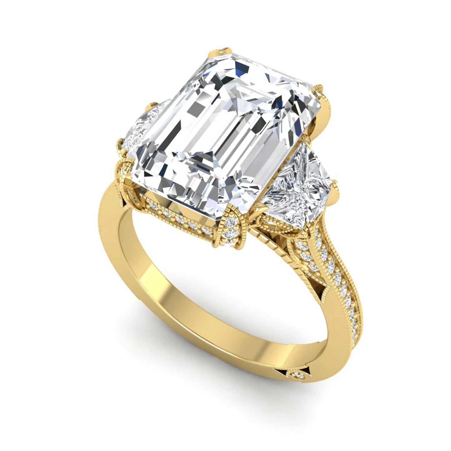 Princess Cluster Prong Set Lab Grown Diamond Engagement Ring