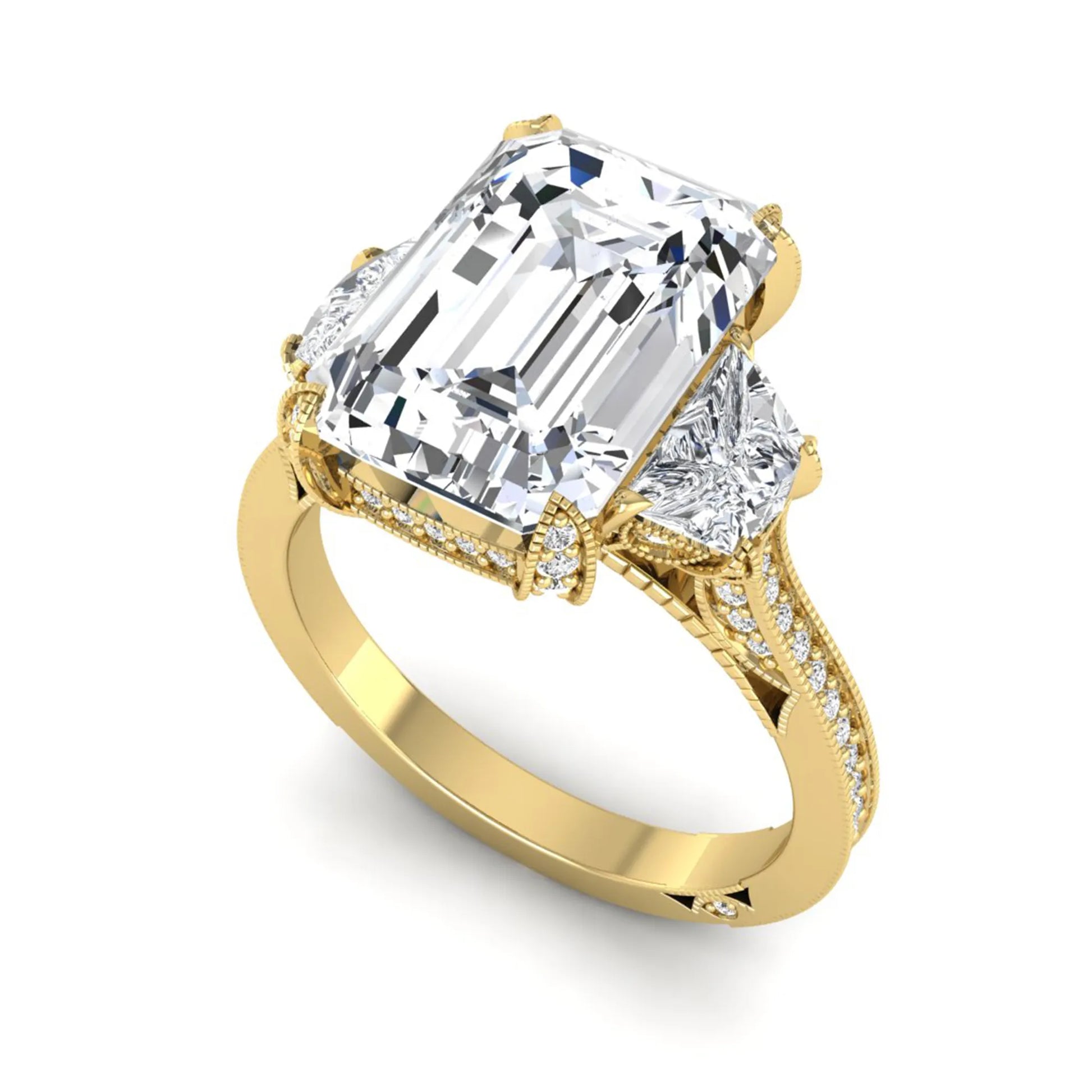 Princess Cluster Prong Set Lab Grown Diamond Engagement Ring