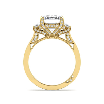 Princess Cluster Prong Set Lab Grown Diamond Engagement Ring