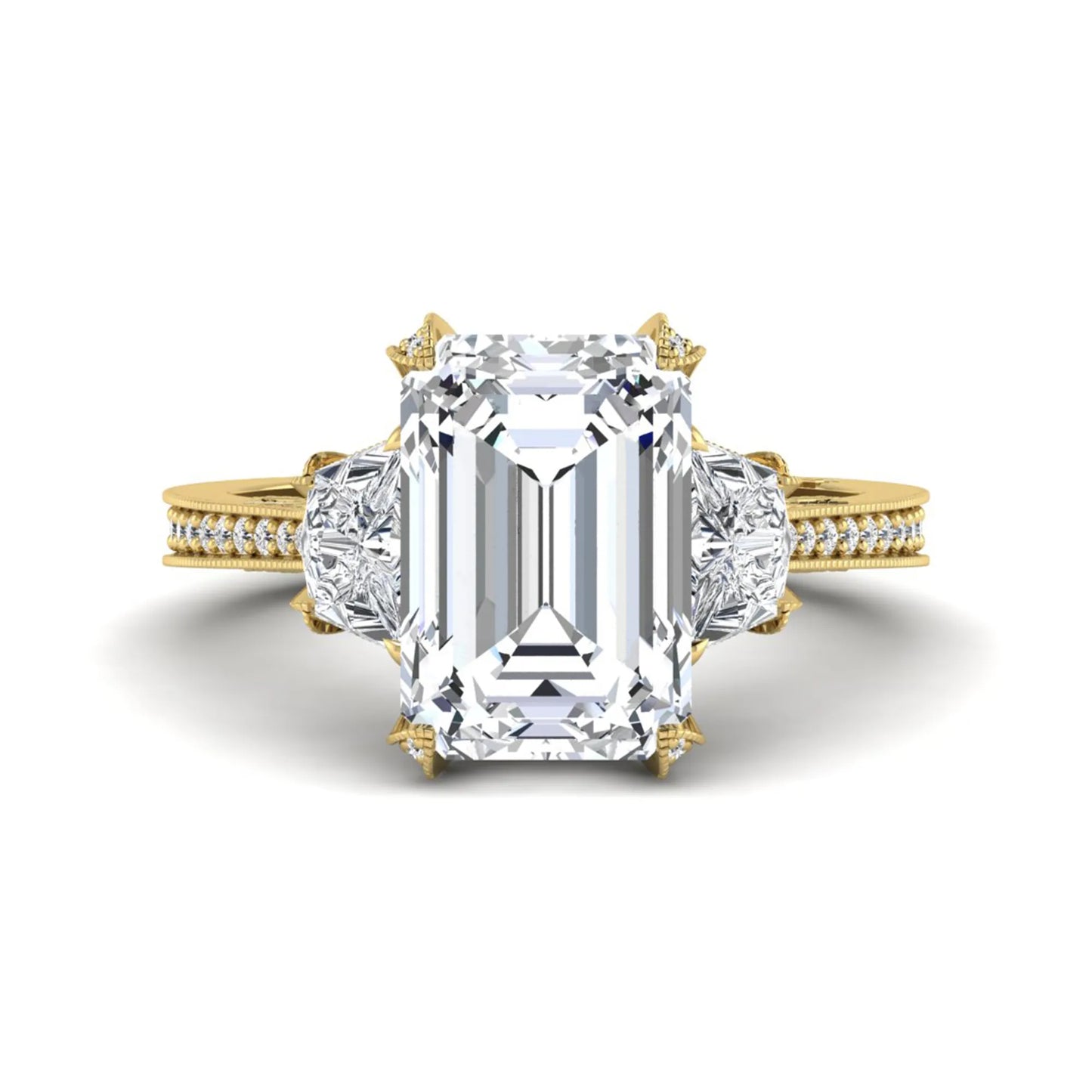 Princess Cluster Prong Set Lab Grown Diamond Engagement Ring