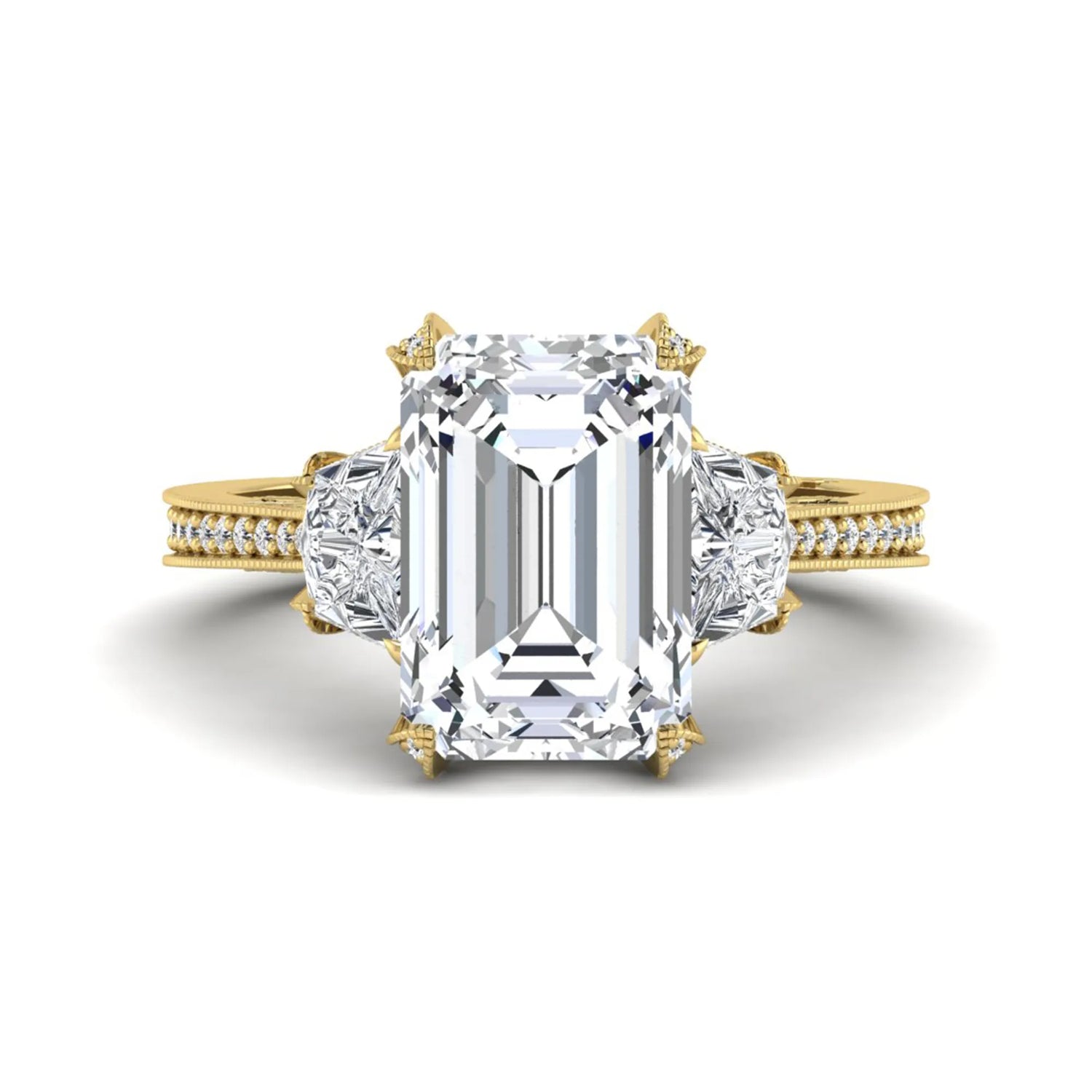 Princess Cluster Prong Set Lab Grown Diamond Engagement Ring