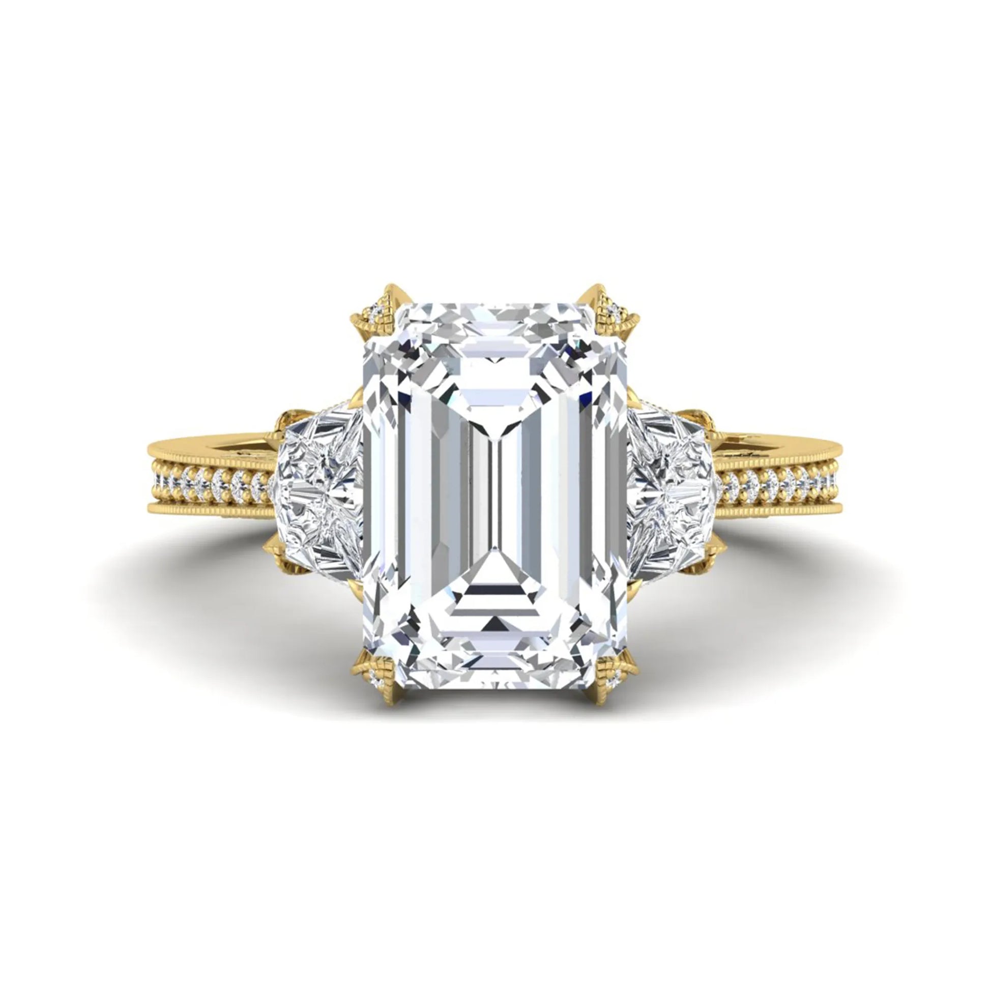 Princess Cluster Prong Set Lab Grown Diamond Engagement Ring