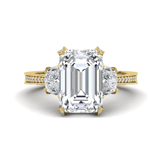 Princess Cluster Prong Set Lab Grown Diamond Engagement Ring