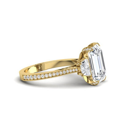 Princess Cluster Prong Set Lab Grown Diamond Engagement Ring