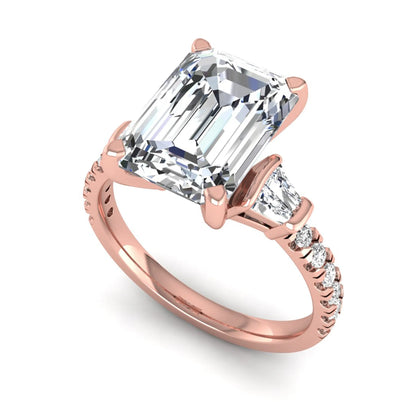 Princess Cluster Prong Set Lab Grown Diamond Engagement Ring