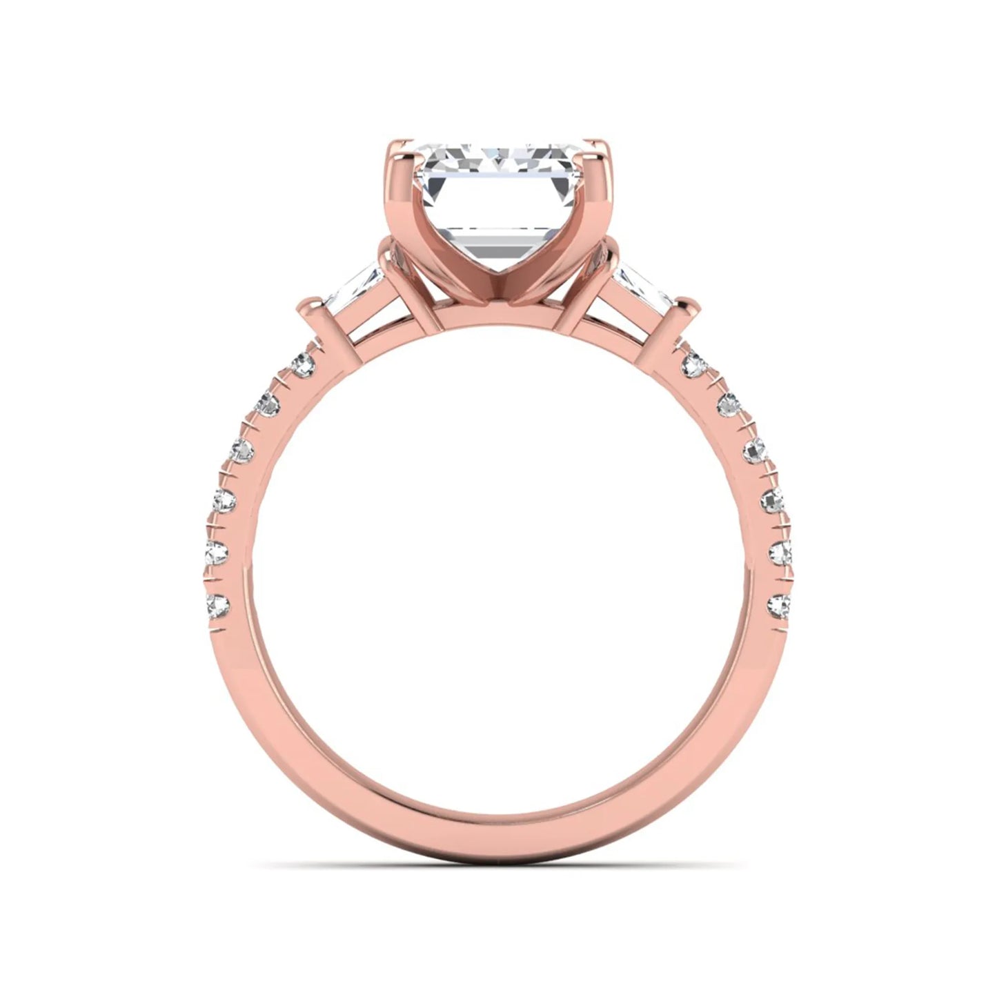 Princess Cluster Prong Set Lab Grown Diamond Engagement Ring