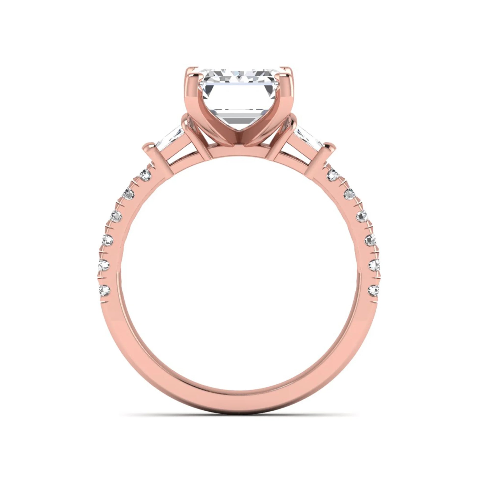 Princess Cluster Prong Set Lab Grown Diamond Engagement Ring