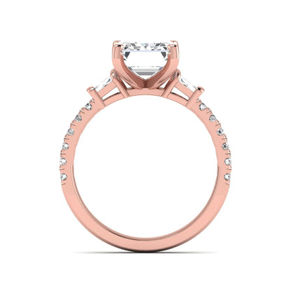 Princess Cluster Prong Set Lab Grown Diamond Engagement Ring