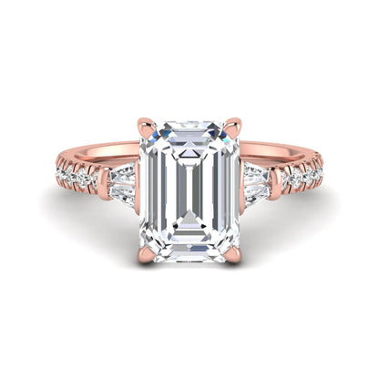 Princess Cluster Prong Set Lab Grown Diamond Engagement Ring