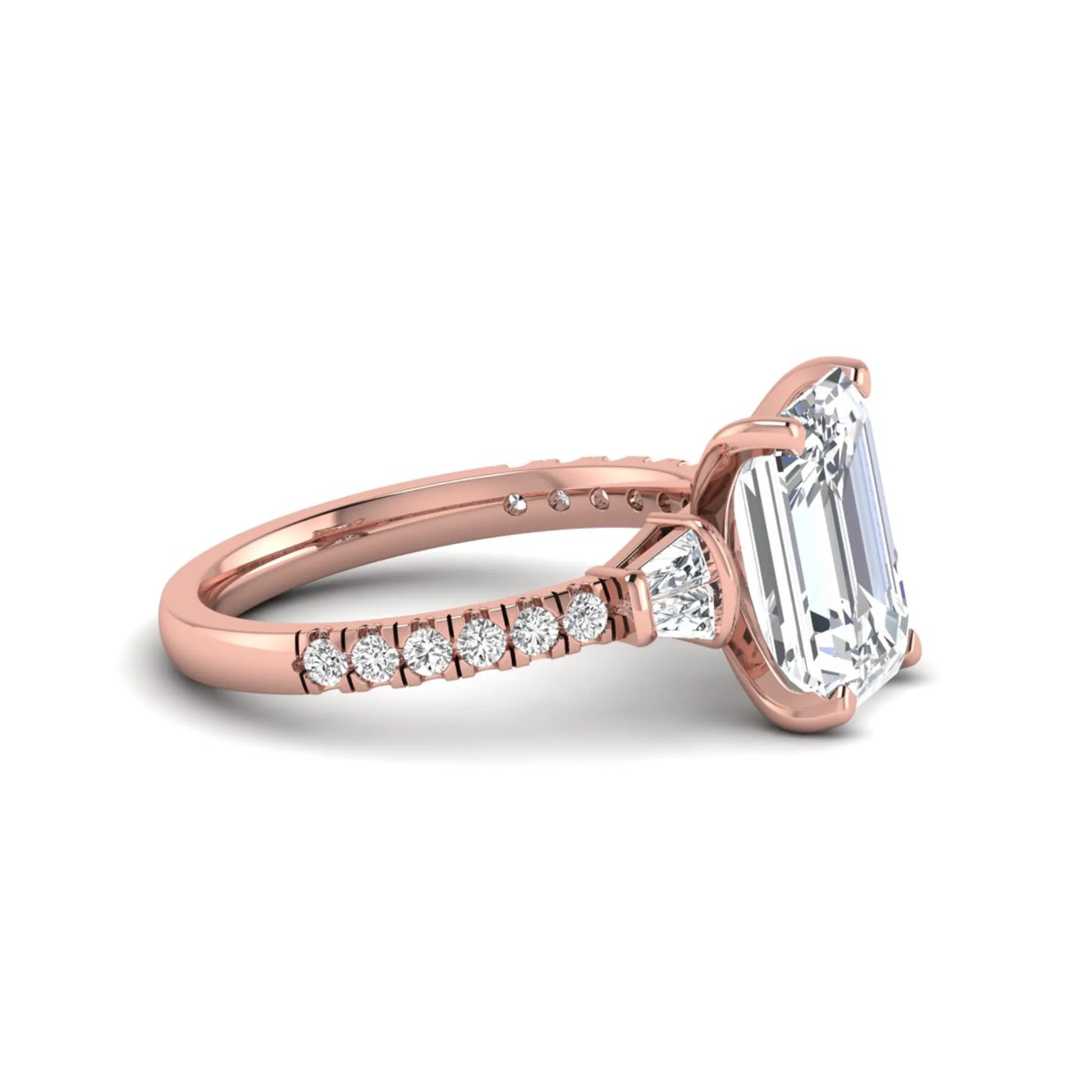 Princess Cluster Prong Set Lab Grown Diamond Engagement Ring
