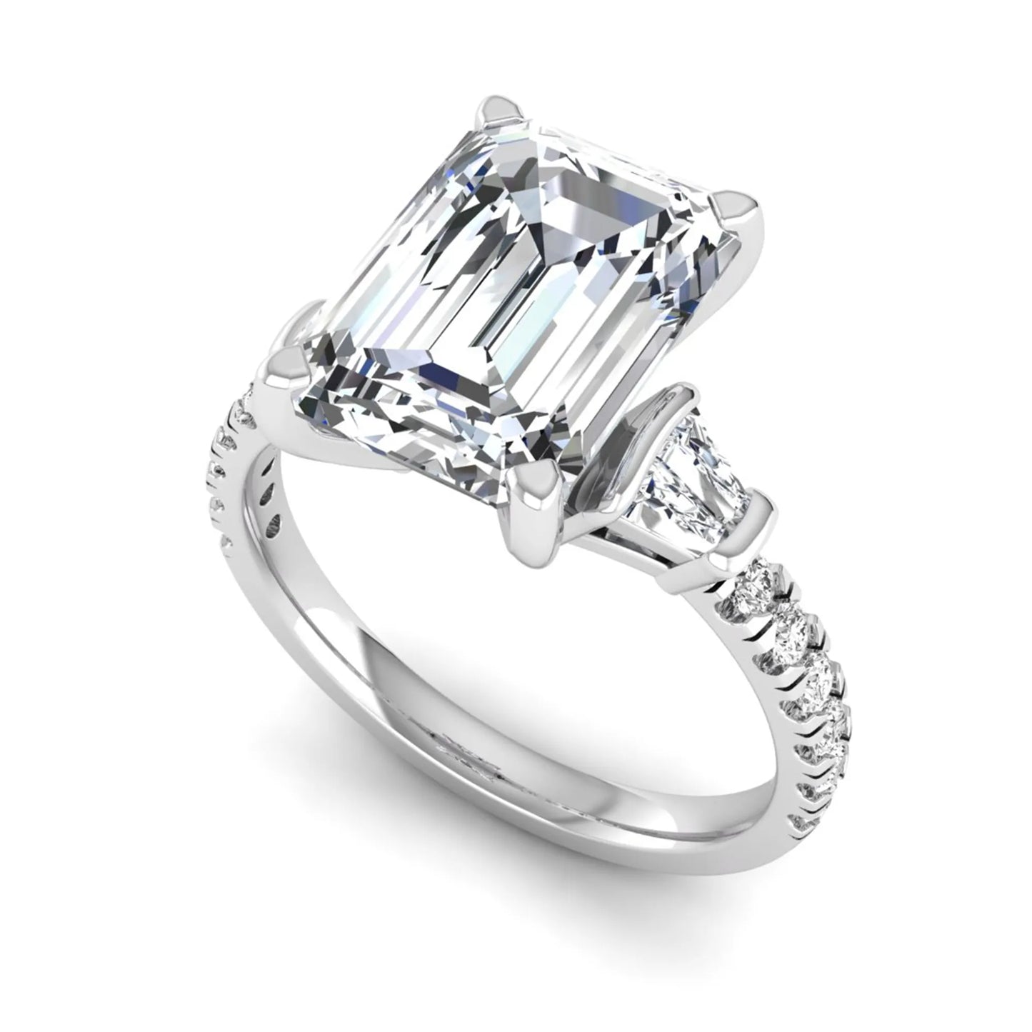 Princess Cluster Prong Set Lab Grown Diamond Engagement Ring