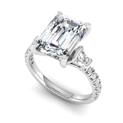 Princess Cluster Prong Set Lab Grown Diamond Engagement Ring