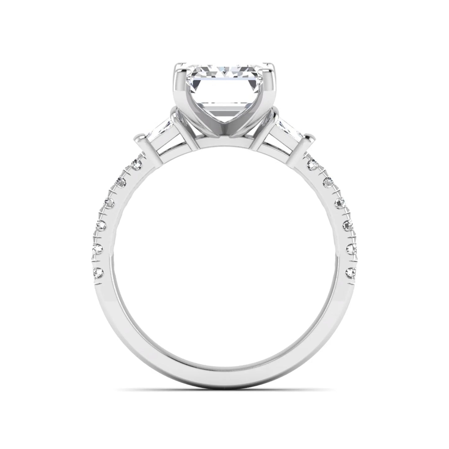 Princess Cluster Prong Set Lab Grown Diamond Engagement Ring