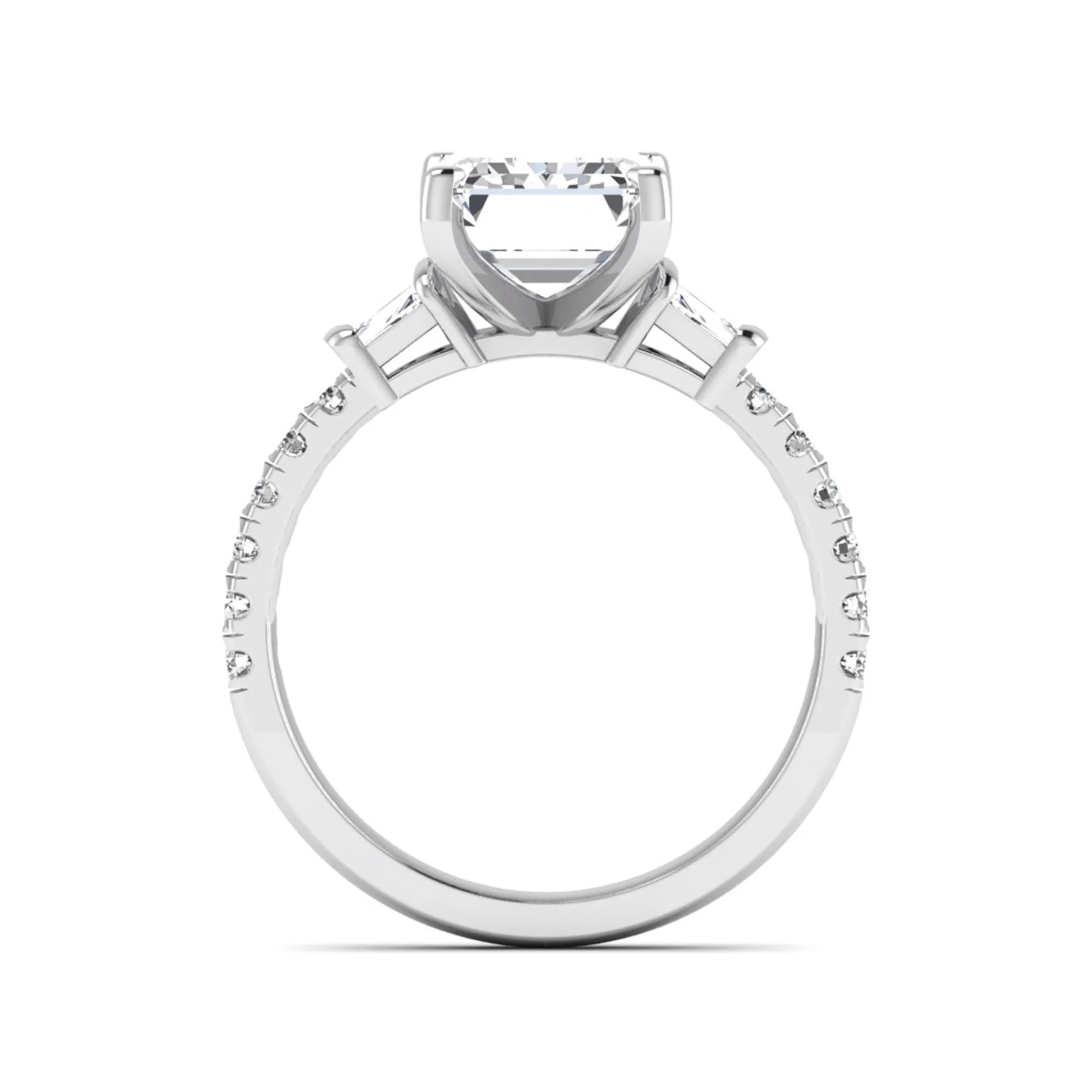 Princess Cluster Prong Set Lab Grown Diamond Engagement Ring