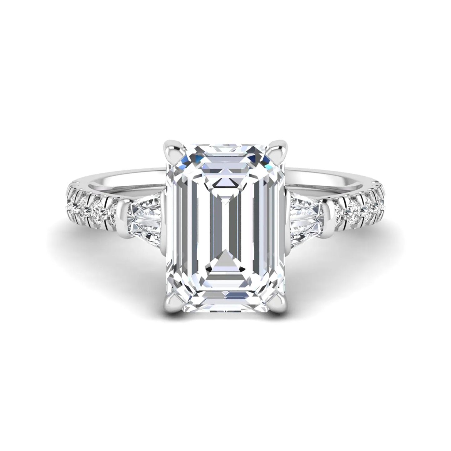Princess Cluster Prong Set Lab Grown Diamond Engagement Ring