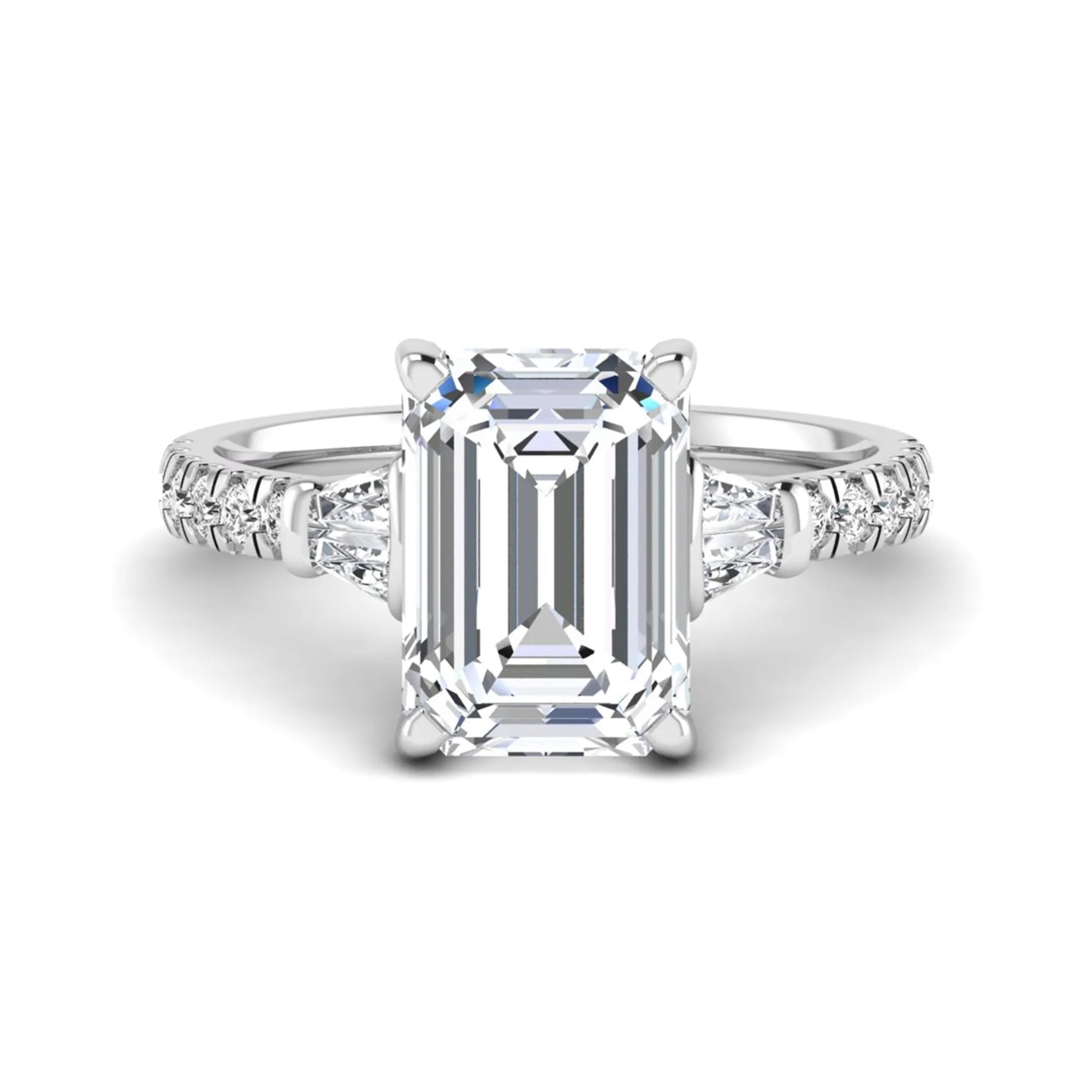 Princess Cluster Prong Set Lab Grown Diamond Engagement Ring
