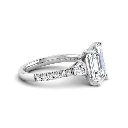 Princess Cluster Prong Set Lab Grown Diamond Engagement Ring